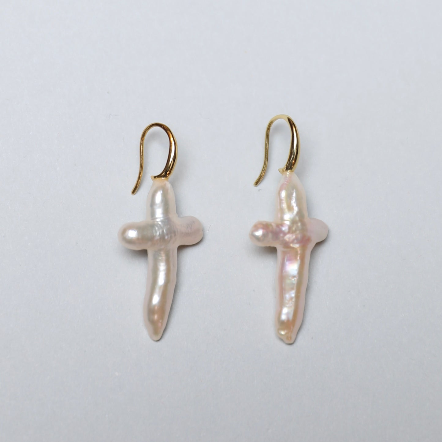 Cross Pearl Drop Earrings